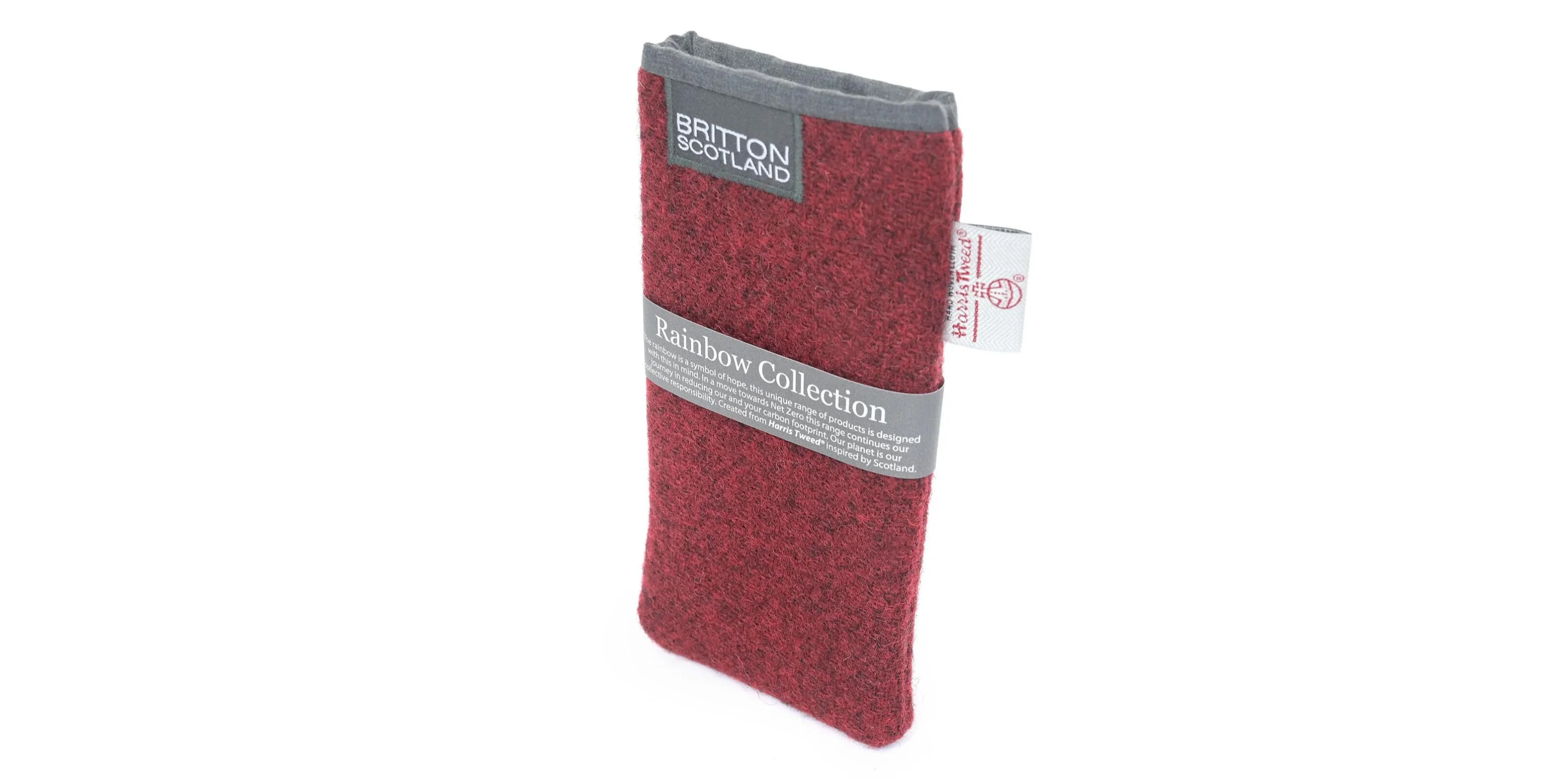 Amy Britton Rainbow Harris Tweed Dark Red Soft Case - Image 2