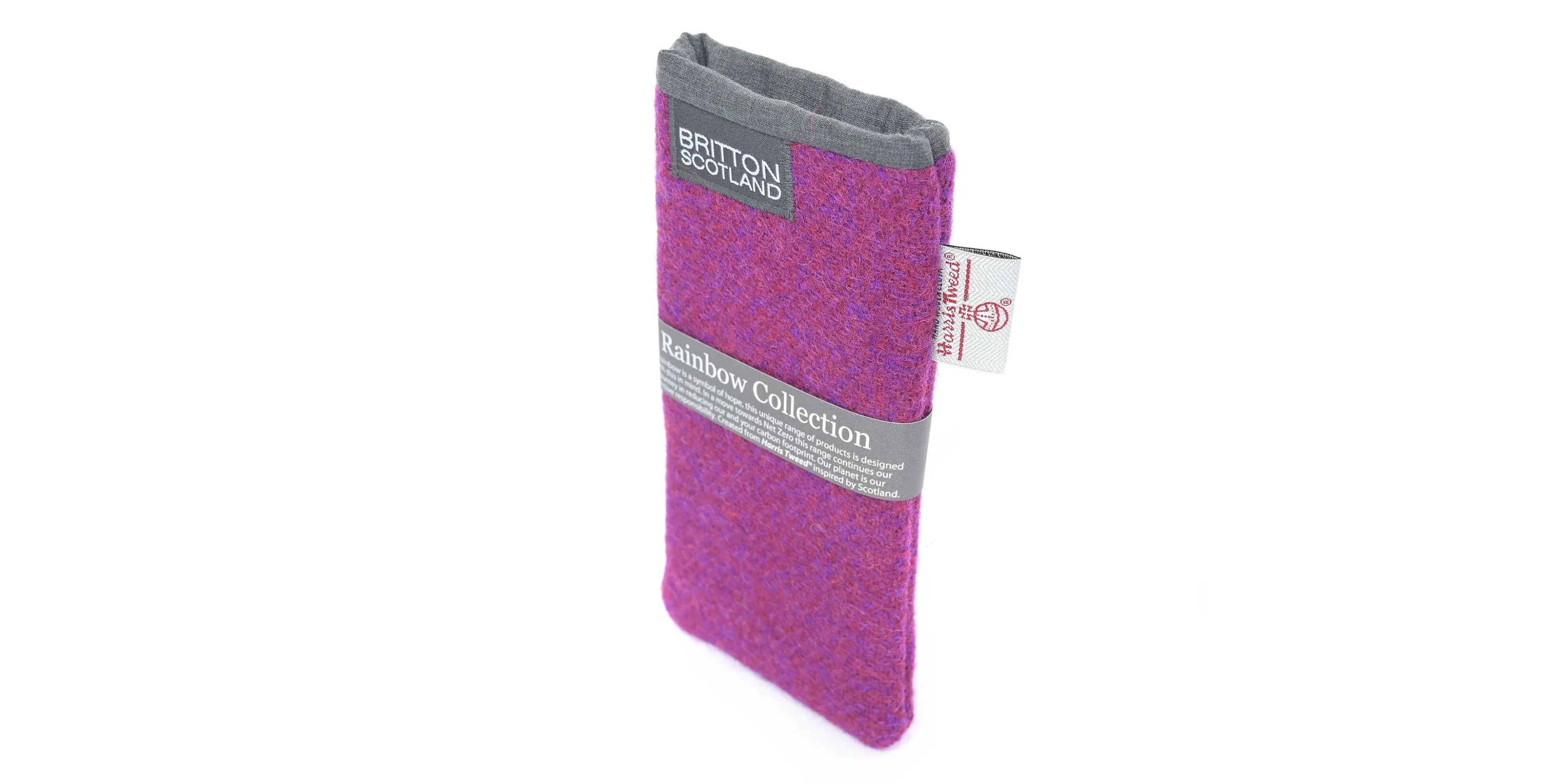 Amy Britton Rainbow Harris Tweed Fuchsia Pink Soft Case - Image 2