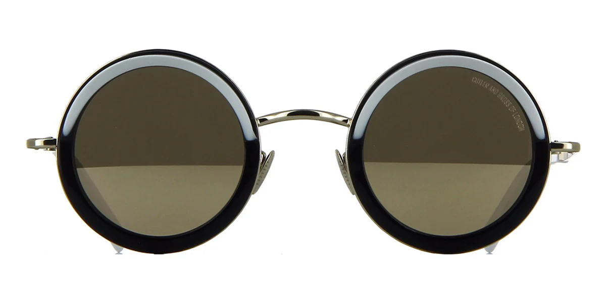 Cutler and Gross Sun 1277 01 Black and White with Gold - Image 2