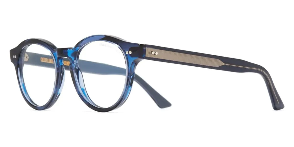 Cutler and Gross 1378 12 Striped Blue Havana and Powder Blue with Blue Control