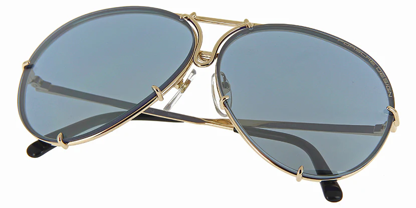Porsche Design 8478 A Gold Frame - Brown + Blue Lenses - As Seen On Johnny Depp & Laurence Fishburne - Image 11