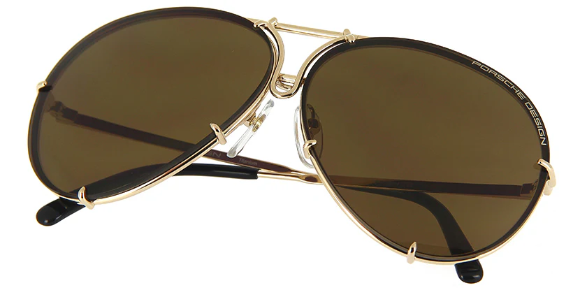 Porsche Design 8478 A Gold Frame - Brown + Blue Lenses - As Seen On Johnny Depp & Laurence Fishburne - Image 8