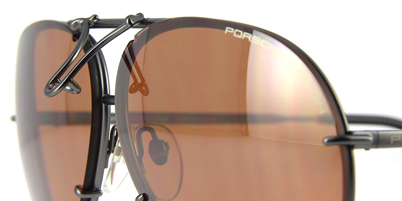 Porsche Design 8478 C Gun Frame - Dk Green + Amber Lenses - As Seen on Khloe Kardashian & Usher - Image 10
