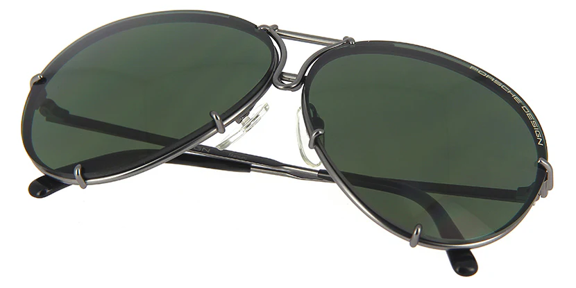 Porsche Design 8478 C Gun Frame - Dk Green + Amber Lenses - As Seen on Khloe Kardashian & Usher - Image 8