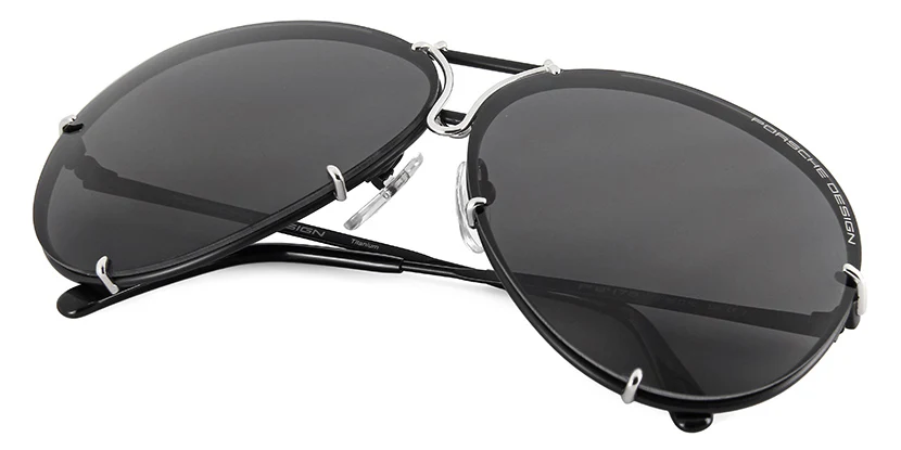 Porsche Design 8478 J Black/Silver Frame - Grey Polar + Silver Lenses - As Seen On Kris Jenner & Khloe Kardashian - Image 10