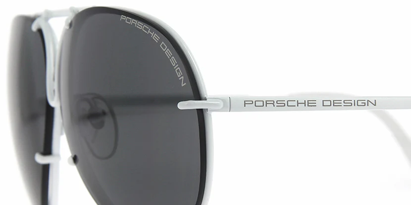 Porsche Design 8478 P White Frame - Dk Grey + Silver Lenses - As Seen On Kylie Jenner & Khloe Kardashian - Image 10