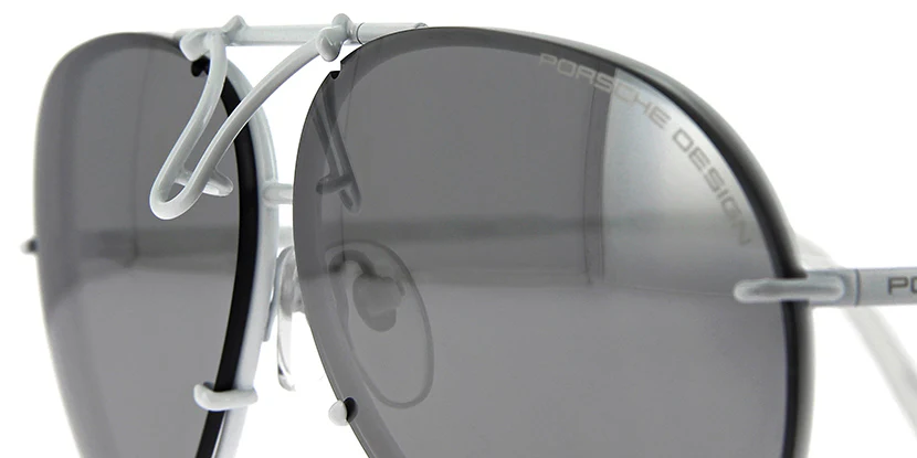 Porsche Design 8478 P White Frame - Dk Grey + Silver Lenses - As Seen On Kylie Jenner & Khloe Kardashian - Image 11
