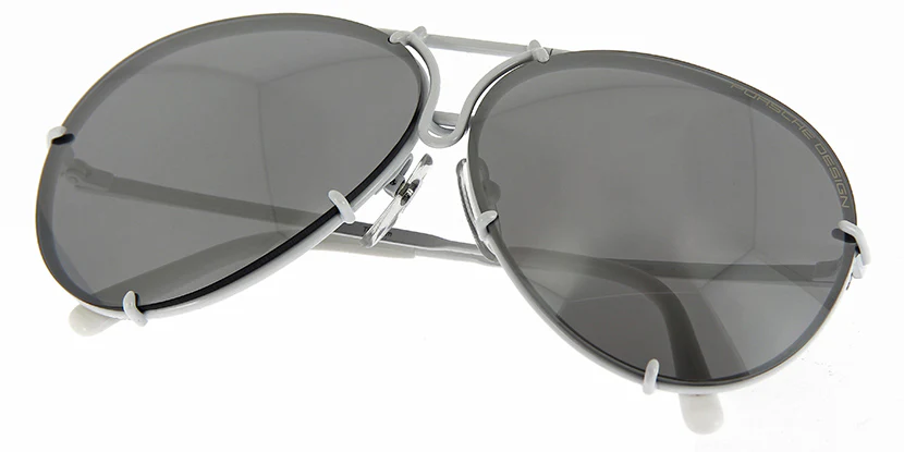 Porsche Design 8478 P White Frame - Dk Grey + Silver Lenses - As Seen On Kylie Jenner & Khloe Kardashian - Image 12