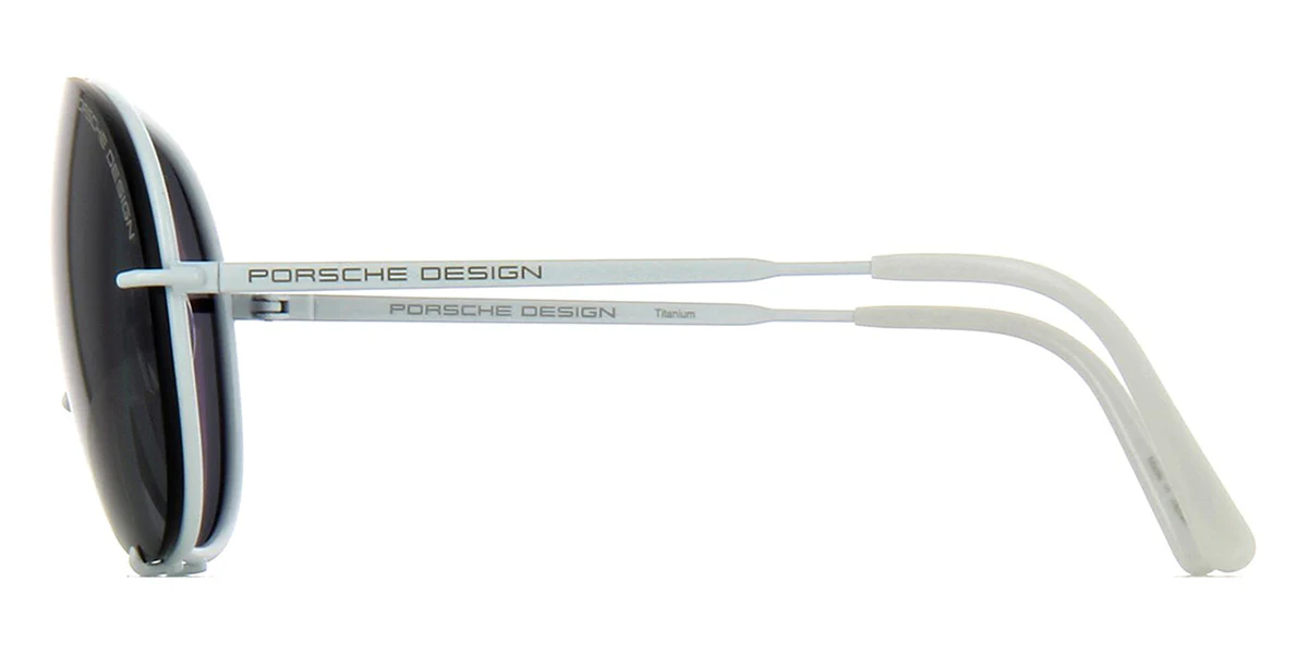 Porsche Design 8478 P White Frame - Dk Grey + Silver Lenses - As Seen On Kylie Jenner & Khloe Kardashian - Image 8