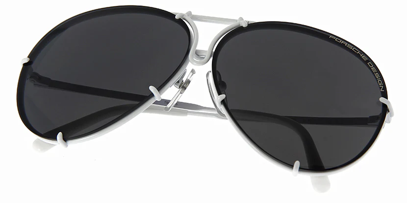 Porsche Design 8478 P White Frame - Dk Grey + Silver Lenses - As Seen On Kylie Jenner & Khloe Kardashian - Image 9