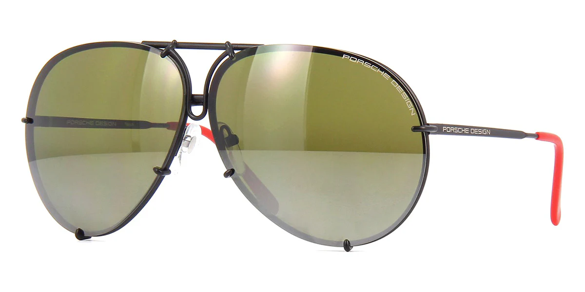 Porsche Design 8478 R VisionDrive Black Frame - Green Polar XTR + Silver Lenses