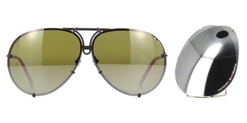 Porsche Design 8478 R VisionDrive Black Frame - Green Polar XTR + Silver Lenses - Image 2
