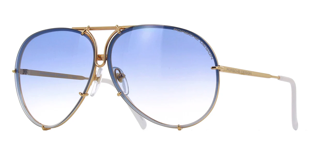 Porsche Design 8478 W Gold Frame - Grad Blue + Brown Lenses - As Seen On Shaughna Phillips